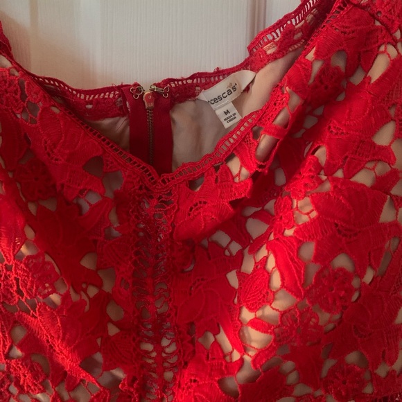 Francesca’s off shoulder, red lace dress - Picture 4 of 5
